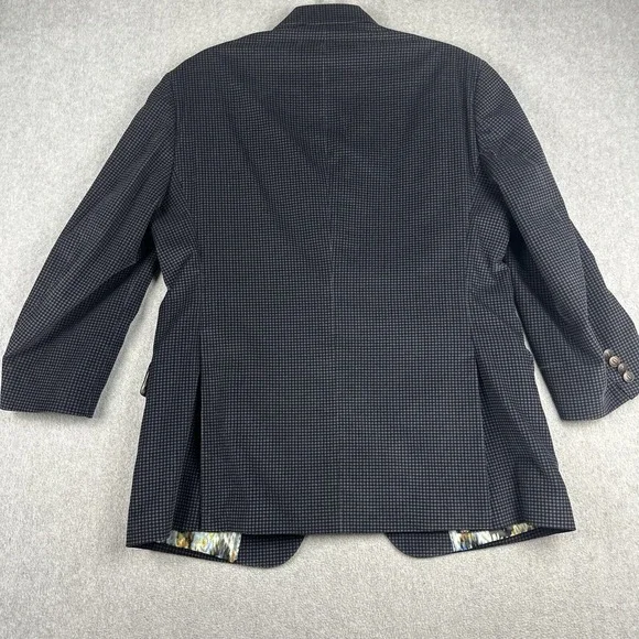 Robert Graham Blazer Mens 42R Blue Check Velvet Sports Coat Suit Jacket READ - Picture 7 of 12